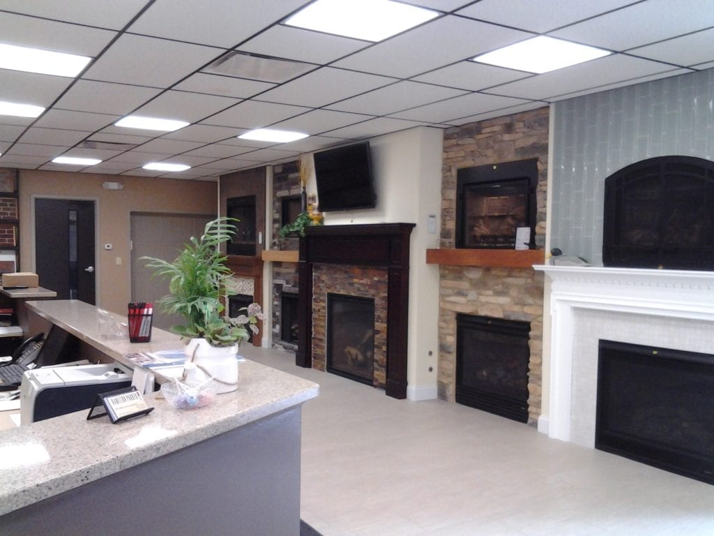 Delaware Showroom Fireplace Wall & CSSC