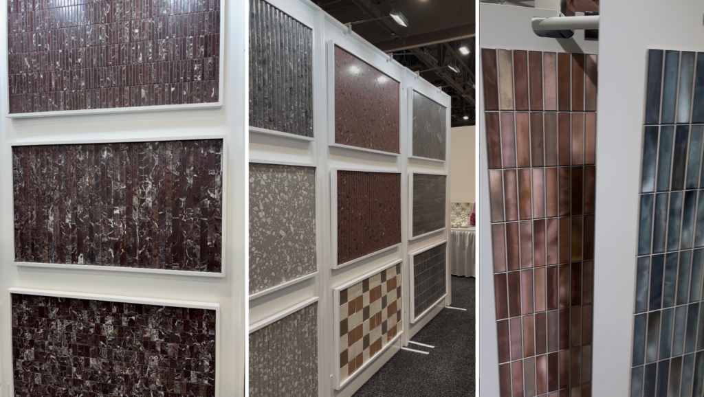 Burgundy boards at coverings